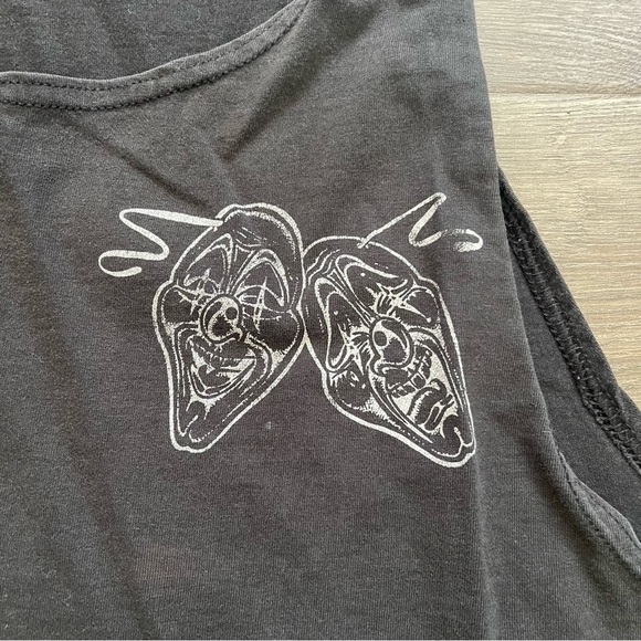 Smile Now Cry Later Faded Black Crop Boxy Tank Top Large Adult Unisex - Picture 4 of 11